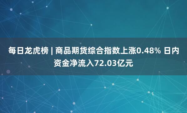 每日龙虎榜 | 商品期货综合指数上涨0.48% 日内资金净流入72.03亿元