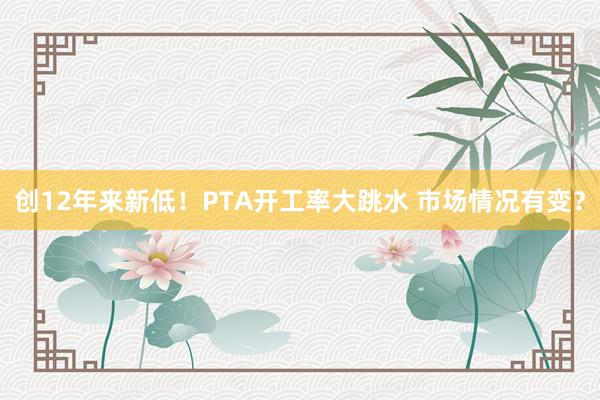 创12年来新低！PTA开工率大跳水 市场情况有变？