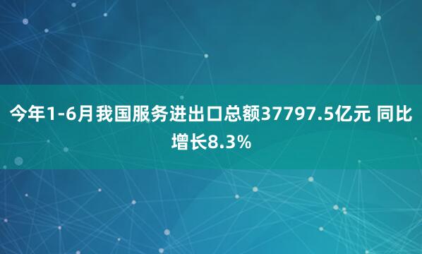 今年1-6月我国服务进出口总额37797.5亿元 同比增长8.3%