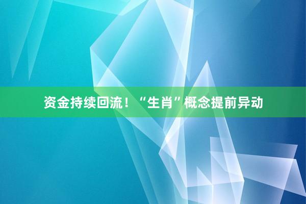 资金持续回流！“生肖”概念提前异动