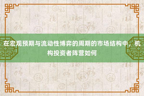 在宏观预期与流动性博弈的周期的市场结构中，机构投资者阵营如何