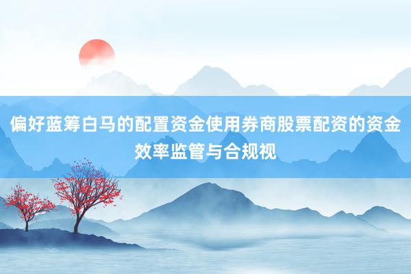 偏好蓝筹白马的配置资金使用券商股票配资的资金效率监管与合规视