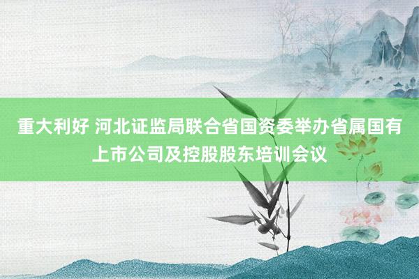 重大利好 河北证监局联合省国资委举办省属国有上市公司及控股股东培训会议