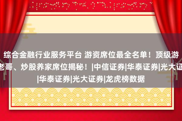 综合金融行业服务平台 游资席位最全名单！顶级游资方新侠、赵老哥、炒股养家席位揭秘！|中信证券|华泰证券|光大证券|龙虎榜数据