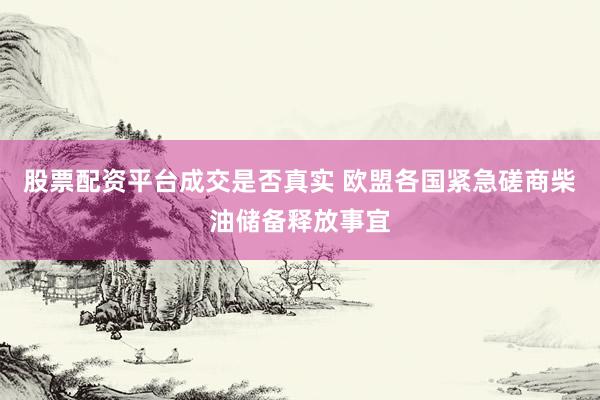 股票配资平台成交是否真实 欧盟各国紧急磋商柴油储备释放事宜